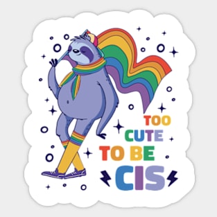 LGBTQ Pride Sloth Rainbow Flag Sticker